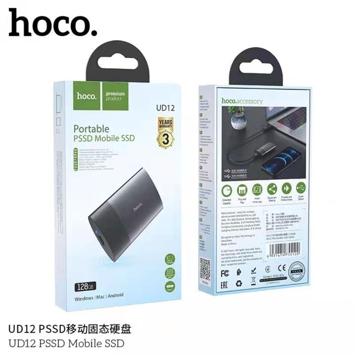 Hoco UD12 External Drive Portable PSSD Mobile SSD 1TB USB 3.0 - Black