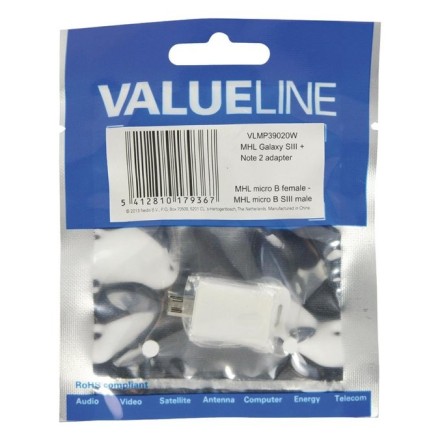 Αντάπτορας Adapter MHL USB micro Β 11pin αρσ - micro Β θηλ  VLMP39020W της VALUELINE