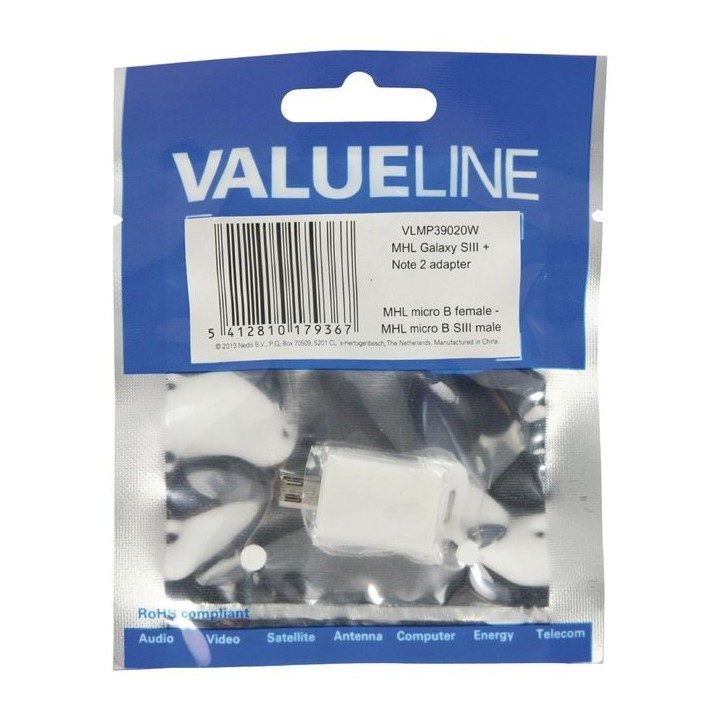 Αντάπτορας Adapter MHL USB micro Β 11pin αρσ - micro Β θηλ  VLMP39020W της VALUELINE