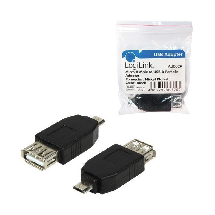 LogiLink AU0029 Μετατροπέας micro USB male σε USB-A female 1τμχ