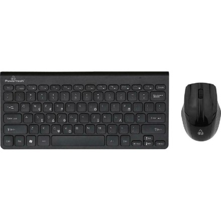 POWERTECH set ποντίκι & πληκτρολόγιο PT-940, ασύρματο, 1200DPI, μαύρο Ελληνικό