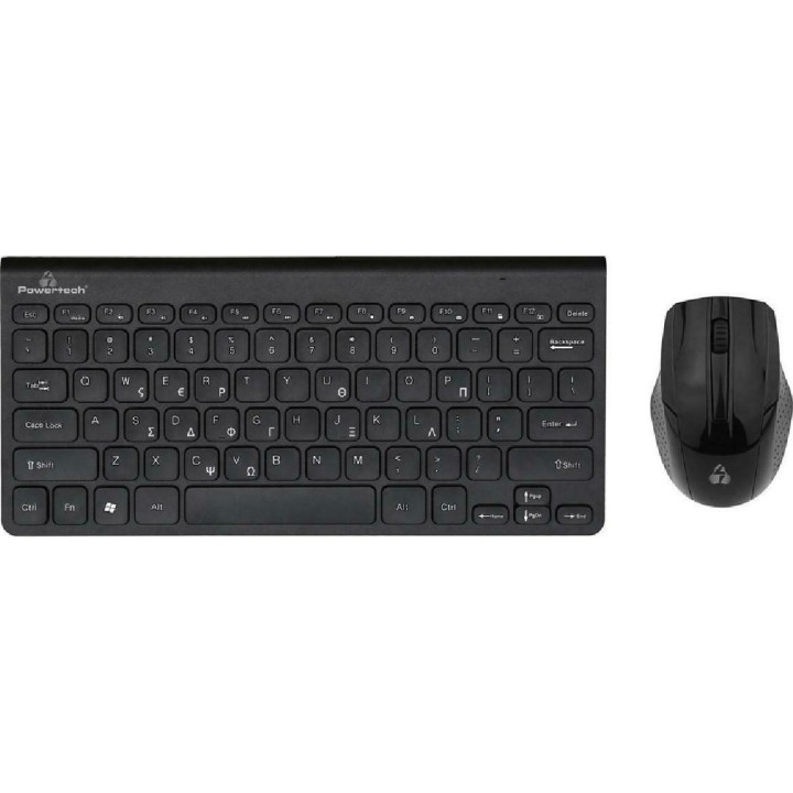 POWERTECH set ποντίκι & πληκτρολόγιο PT-940, ασύρματο, 1200DPI, μαύρο Ελληνικό