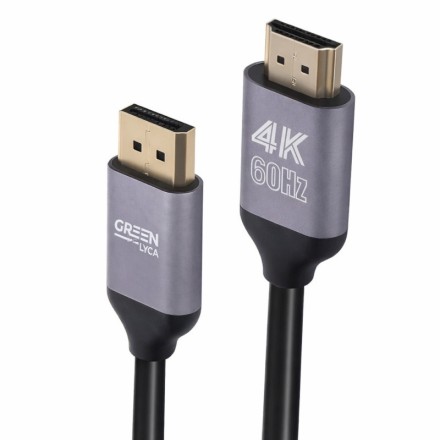 Green Lyca Cable DisplayPort male - HDMI male 1.8m 4K / 60Hz Μαύρο (70040381)