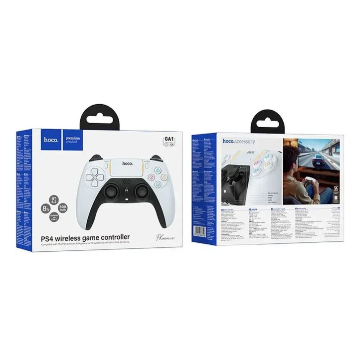 Hoco GA1 Phoenix Ασύρματο Gamepad για PC / PS4 Λευκό
