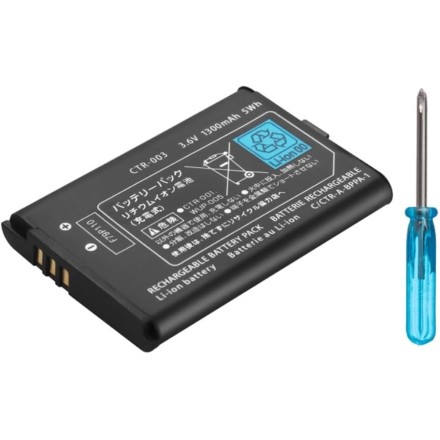 Battery CTR-003, with screwdriver, compatible with Nintendo 3DS and 2DS 1300mAh/3.6V