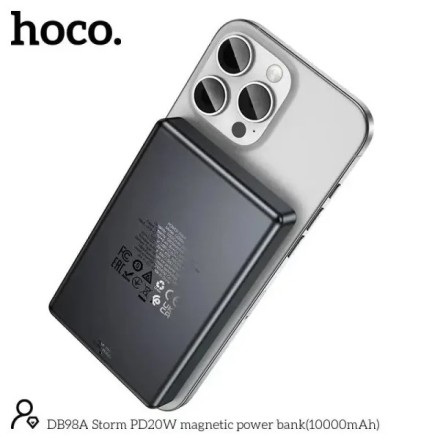Hoco DB98A MagSafe Power Bank 10000mAh 20W με Θύρα USB-A και Θύρα USB-C Μαύρο