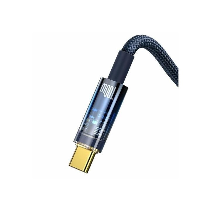 Baseus Explorer Series Auto Power-Off Fast Charging Data Cable USB to Type-C 100W 1m Blue