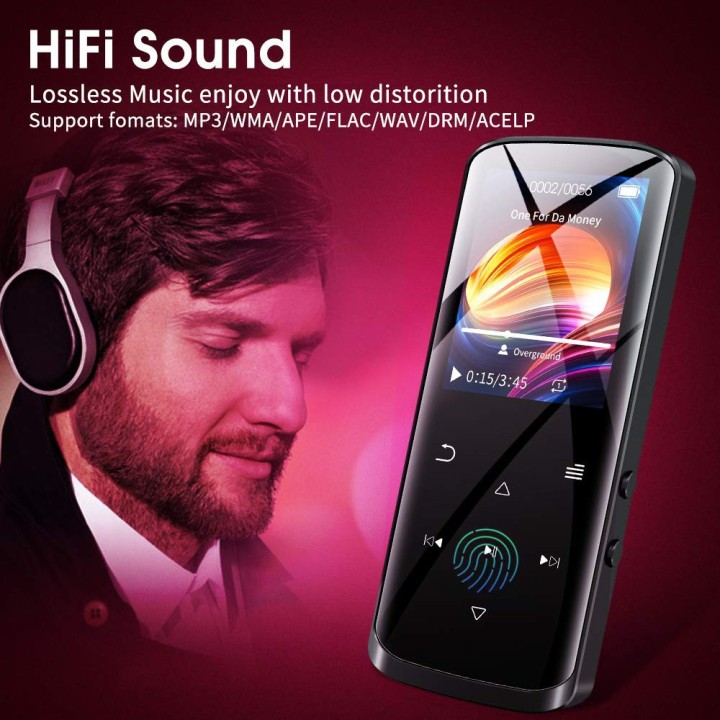 RUIZU MP3 player D50 με οθόνη 1.8", 16GB, Bluetooth, ελληνικό μενού, μαύρο