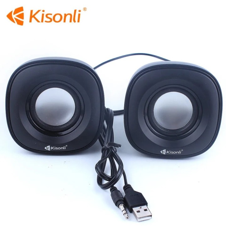 Kisonli V350 Ηχεία Υπολογιστή USB 2.0 με Ισχύ 3W Μαύρο