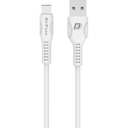 Kαλώδιο δεδομένων DeTech DE-C27C, Type-C, 1.0m, λευκό(40111)
