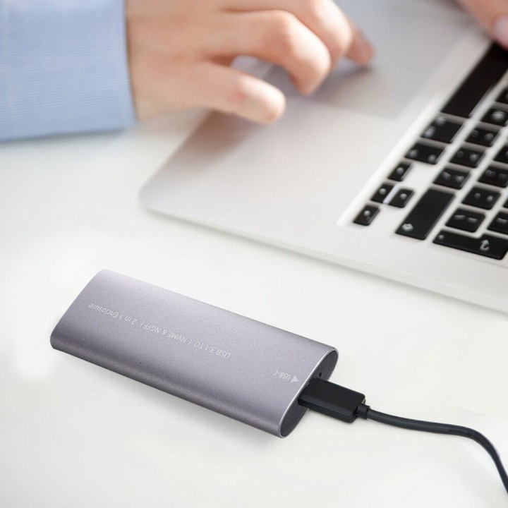 Θήκη για Σκληρό Δίσκο M.2 SATA III NVME με σύνδεση USB 3.1 / SATA σε Γκρι χρώμα(17756)
