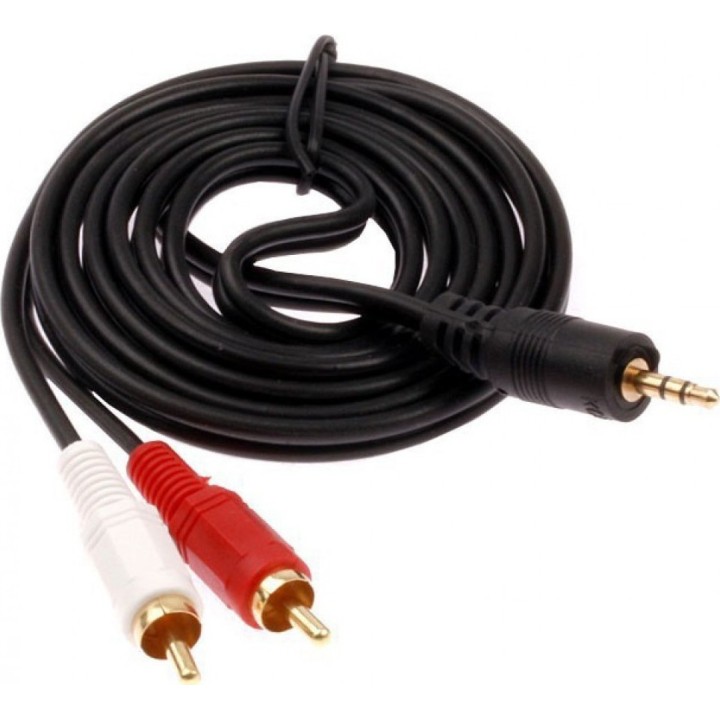 Καλώδιο Ηχου 3.5mm male - RCA male Μαύρο 5m (18072)