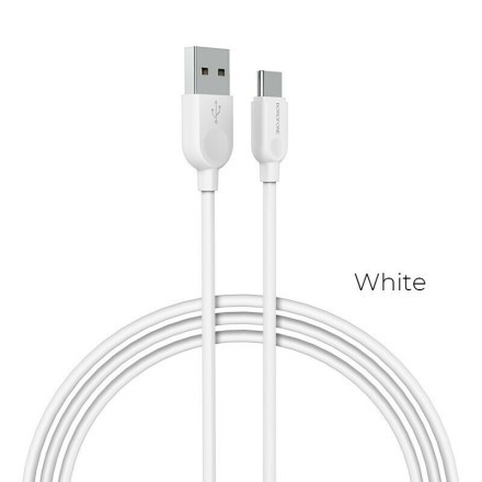 Borofone BX14 USB 2.0 Cable USB-C male - USB-A Λευκό 3m