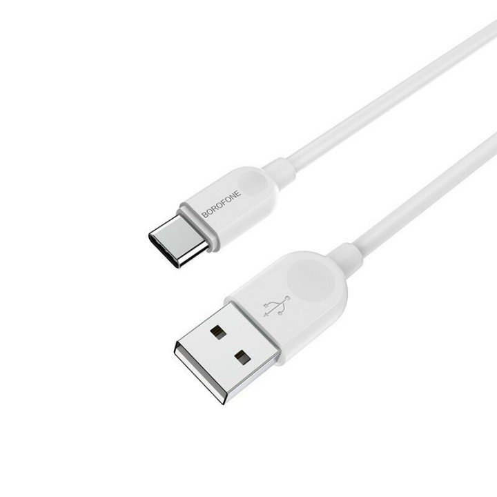 Borofone BX14 USB 2.0 Cable USB-C male - USB-A Λευκό 3m