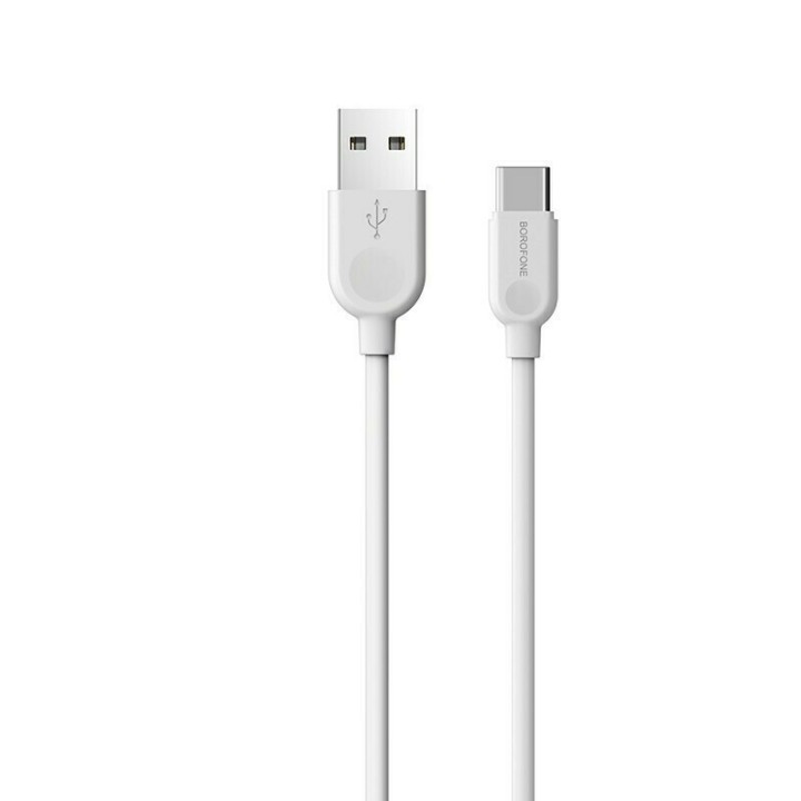 Borofone BX14 USB 2.0 Cable USB-C male - USB-A Λευκό 3m