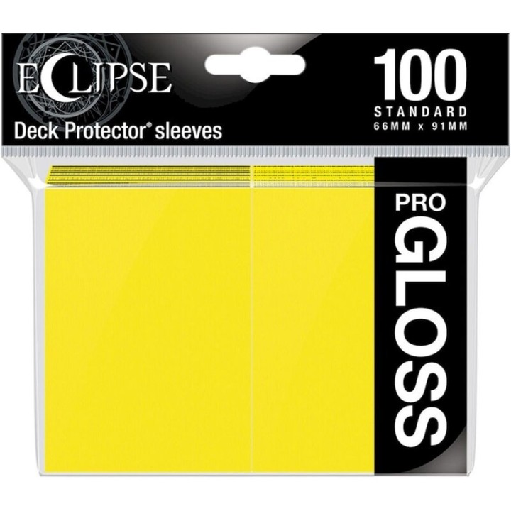 Ultra Pro Card Sleeves Standard Size - Pro-gloss Yellow (100 Sleeves)66mm x 91mm (REM15608)
