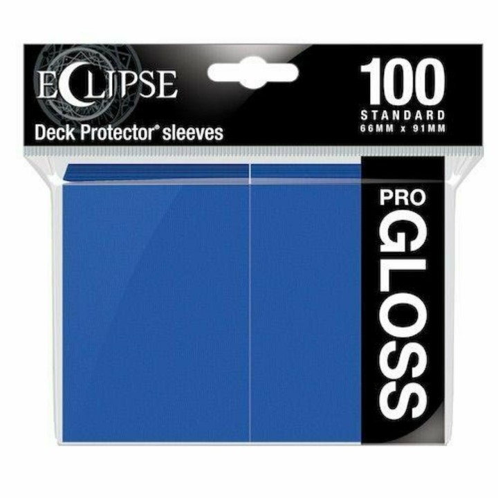 Ultra Pro Card Sleeves Standard Size 100ct - PRO-Gloss Pacific Blue 66mm x 91mm(REM15602)