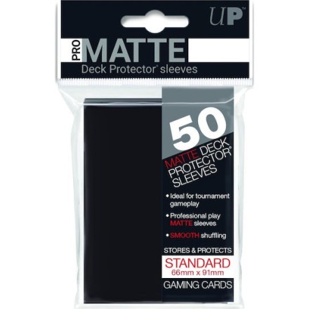 Ultra Pro Card Sleeves Standard Size 50τμχ Black 66mm x 91mm (REM82728)
