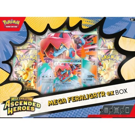 Pokemon Mega Feraligatr Ex Mega Evolution: Ascended Heroes Booster Box Mega Feraligatr EX Box (EN)