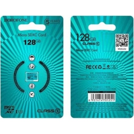 Borofone Memory card MicroSD 128GB SDXC U3 Class10 100MB/s