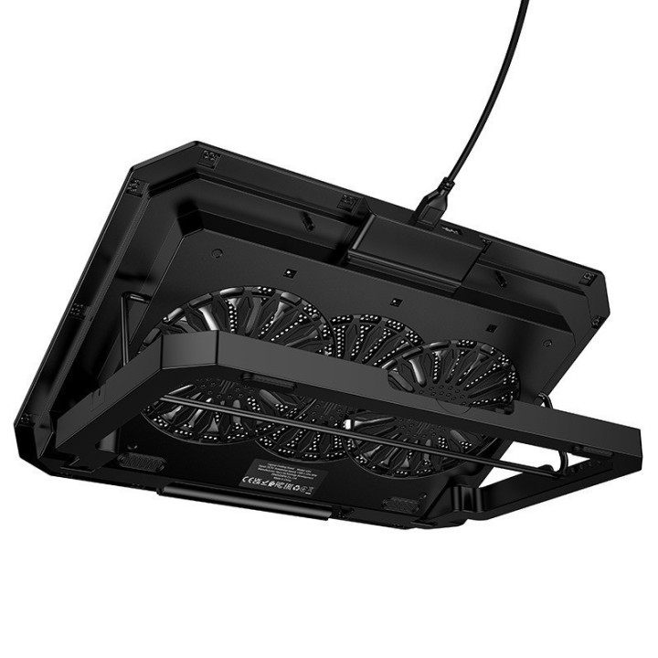 Laptop Cooler Hoco GA4 Jade Μαύρο με 2 Ανεμιστηράκια 7 Επιπέδων Έντασης και Φωτισμό για Φορητούς Υπολογιστές έως 17