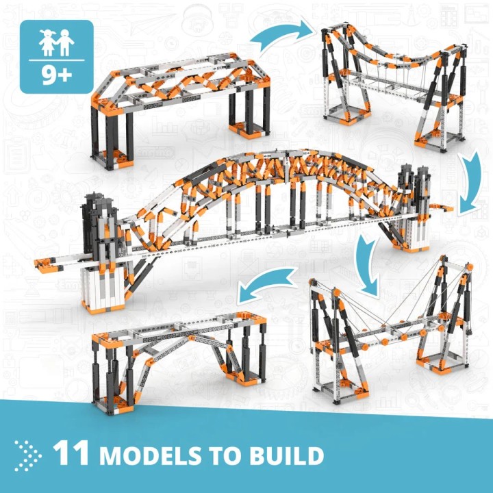 Σετ Αρχιτεκτονικής Engino Discovering STEM Κατασκευάστε τον Πύργο του Άιφελ και τη Γέφυρα του Σίδνεϊ:για παιδιά ηλικίας 9+