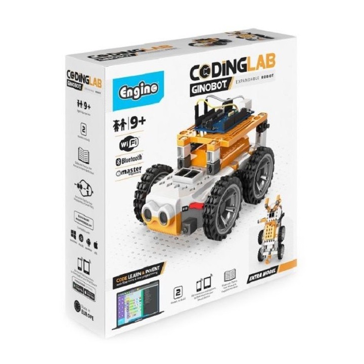 Engino Coding Lab- GinoBot STEM Robotics Toys for Kids Ages 9+ (2 Robots to Build)ROB10