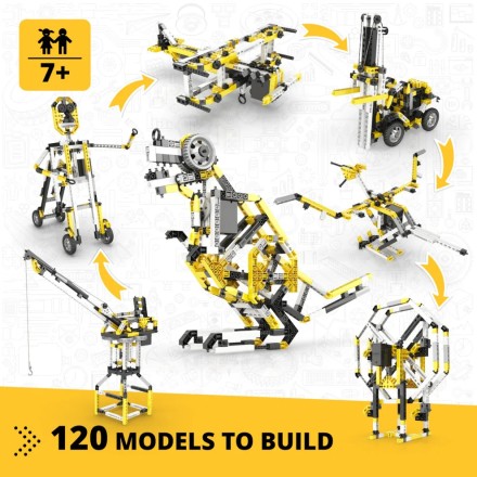 Engino Creative Builder: Σετ 120 Μηχανοκίνητων Μοντέλων - Παιχνίδια Μηχανικής STEM για Παιδιά Ηλικίας 7+(12030)