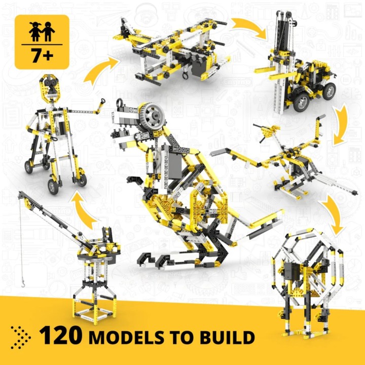 Engino Creative Builder: Σετ 120 Μηχανοκίνητων Μοντέλων - Παιχνίδια Μηχανικής STEM για Παιδιά Ηλικίας 7+(12030)