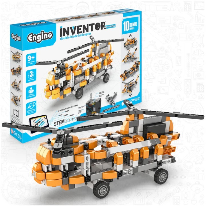 Μηχανοκίνητο ελικόπτερο Engino Inventor με διπλή λεπίδα: Μηχανικά παιχνίδια STEM για παιδιά ηλικίας 9+ ετών(IN70)