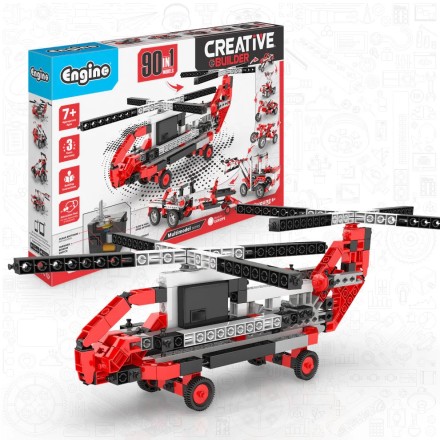 Engino Creative Builder: Σετ 90 Μηχανοκίνητων Μοντέλων - Έργο STEM για Παιδιά Ηλικίας 7+ (90 Μοντέλα για Κατασκευή)9030