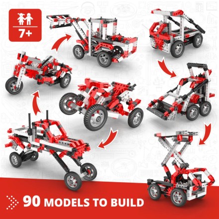 Engino Creative Builder: Σετ 90 Μηχανοκίνητων Μοντέλων - Έργο STEM για Παιδιά Ηλικίας 7+ (90 Μοντέλα για Κατασκευή)9030
