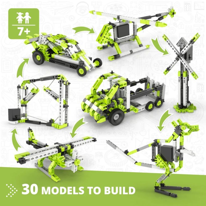 Engino Creative Builder: Σετ 30 Μηχανοκίνητων Μοντέλων - Παιχνίδια Μηχανικής STEM για Παιδιά Ηλικίας 7+(3030)