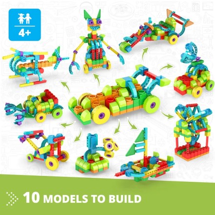 Engino QBOIDZ- Racing Car STEM Toys for Kids Ages 4+ (10 Models to Build)QB60