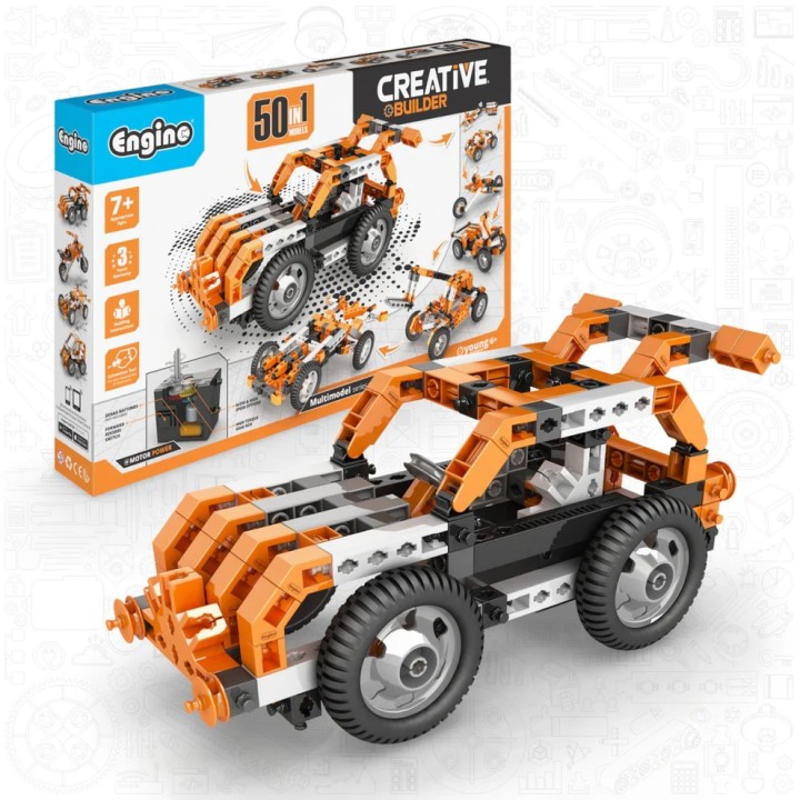 Engino Creative Builder: Σετ 50 Μηχανοκίνητων Μοντέλων - Παιχνίδια Κατασκευής STEM για Παιδιά Ηλικίας 7+(5030)