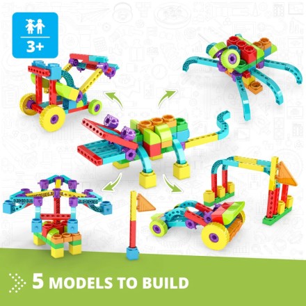 Engino QBOIDZ- Alligator STEM Building Toys for Kids Ages 3+ (5 Models to Build)QB40