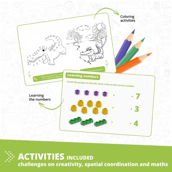 Engino QBOIDZ- Alligator STEM Building Toys for Kids Ages 3+ (5 Models to Build)QB40