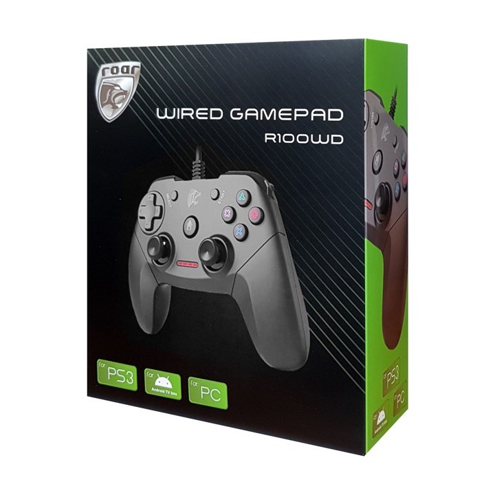 ROAR ενσύρματο gamepad R100WD, με vibration, PC, PS3 & Android TV box