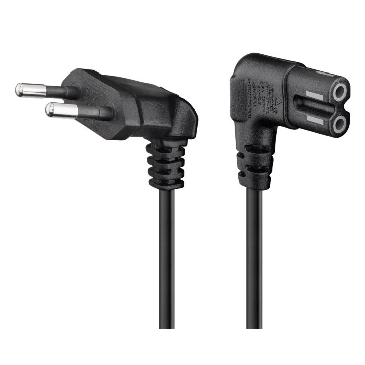 GOOBAY καλώδιο τροφοδοσίας Euro 97350, γωνιακό, 2x0.75 mm, 2m, μαύρο