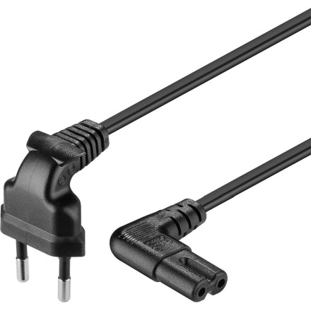 GOOBAY καλώδιο τροφοδοσίας Euro 97350, γωνιακό, 2x0.75 mm, 2m, μαύρο