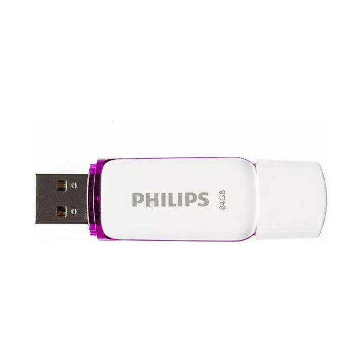 Philips Snow 64GB USB 2.0 Stick Μωβ (FM64FD70B/00) (PHIFM64FD70B-00)