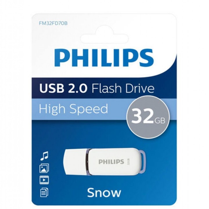 Philips Snow 32GB USB 2.0 Λευκό (FM32FD70B/00)