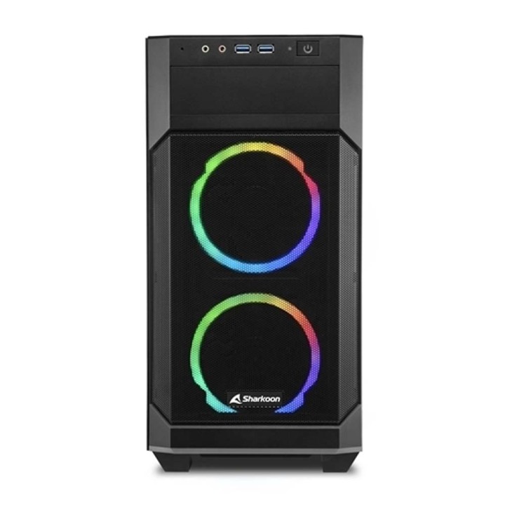 Sharkoon V1000 RGB Gaming Mini Tower Κουτί Υπολογιστή με Πλαϊνό Παράθυρο Μαύρο