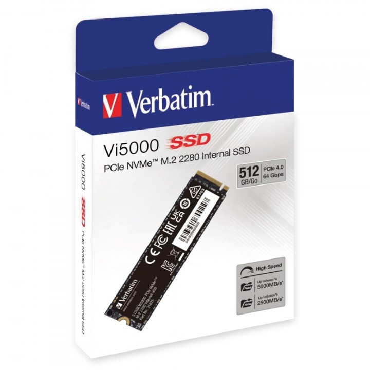 Verbatim Vi5000 SSD 512GB τύπου M.2 με σύνδεση PCI Express 4.0 31825