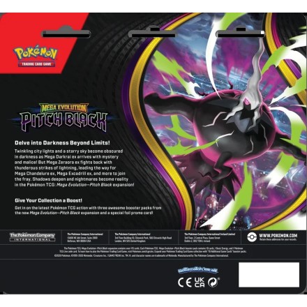 Pokemon TCG Mega Evolution: Pitch Black - Binacle 3-Booster Blister