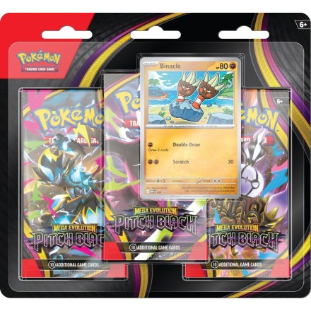 Pokemon TCG Mega Evolution: Pitch Black - Binacle 3-Booster Blister