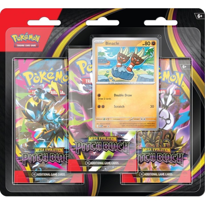 Pokemon TCG Mega Evolution: Pitch Black - Binacle 3-Booster Blister