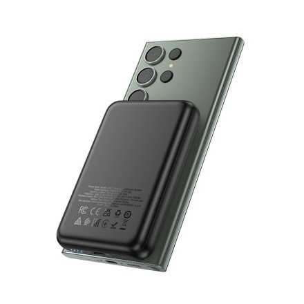 Hoco J141 MagSafe Power Bank 10000mAh 15W με Θύρα USB-C Power Delivery Μαύρο