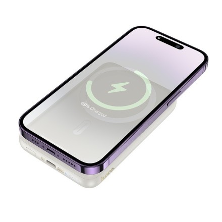 Hoco J141 MagSafe Power Bank 10000mAh 15W με Θύρα USB-C Power Delivery Λευκό