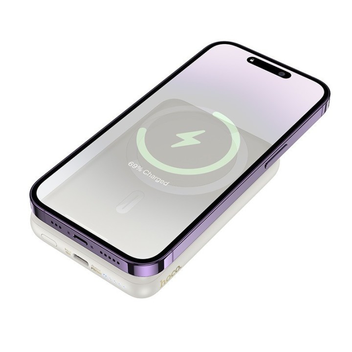 Hoco J141 MagSafe Power Bank 10000mAh 15W με Θύρα USB-C Power Delivery Λευκό